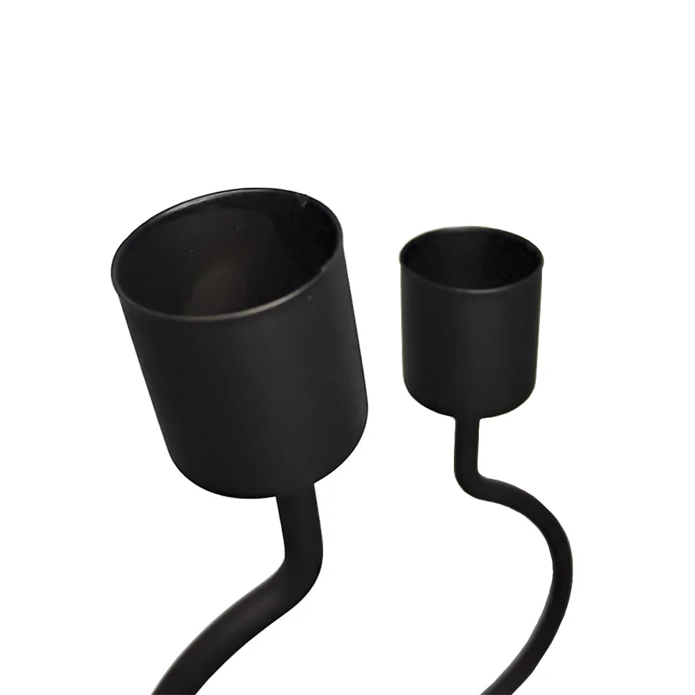 Decorative Wave Shape Metal Candle Holders, 2 pcs