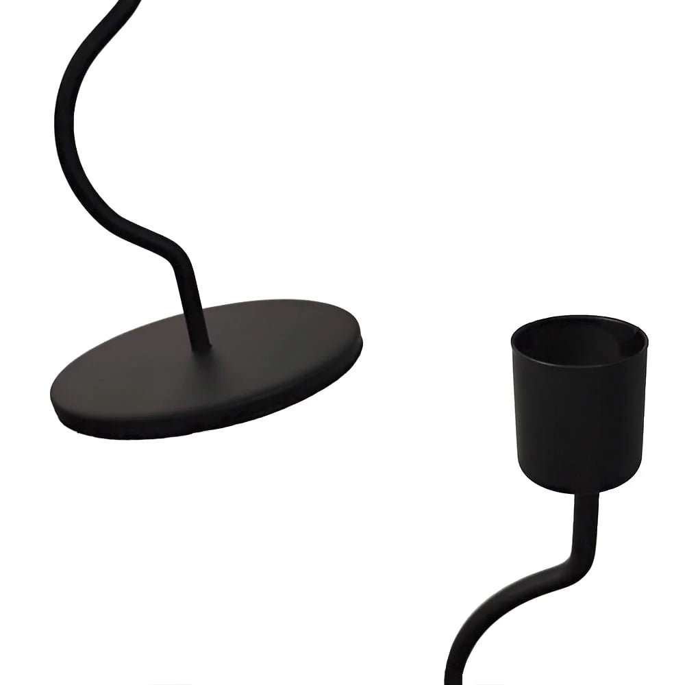 Decorative Wave Shape Metal Candle Holders, 2 pcs