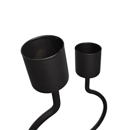 Decorative Wave Shape Metal Candle Holders, 2 pcs