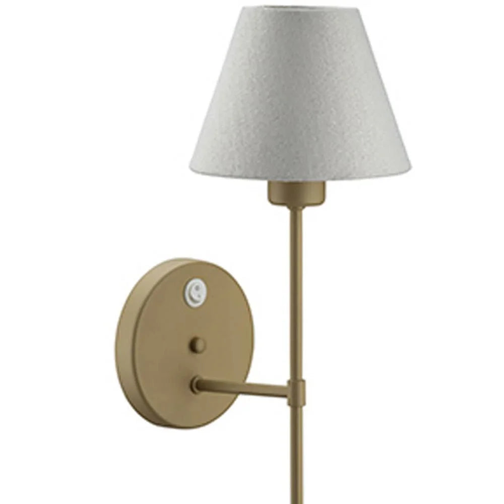 Kit of 2 Gold Wall Lamps with Switch and Sconces