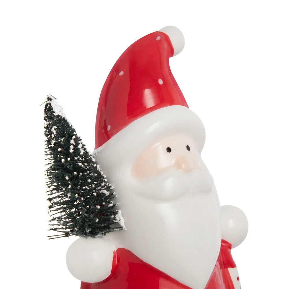 Santa Holiday Snowy Adornment 14 cm