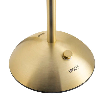 Wolff Lumina LED Table Lamp, Gold, Bivolt, Battery Operated