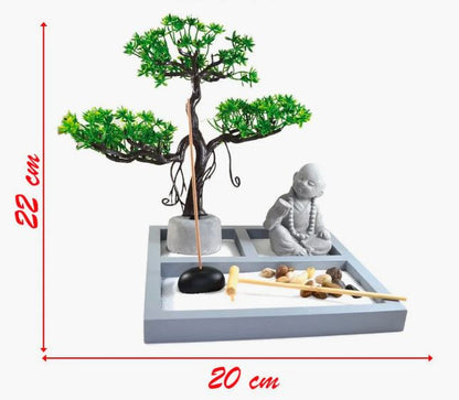 Terrarium Sand Tray Altar Zen Garden Decorative Buddha Wood 20cm