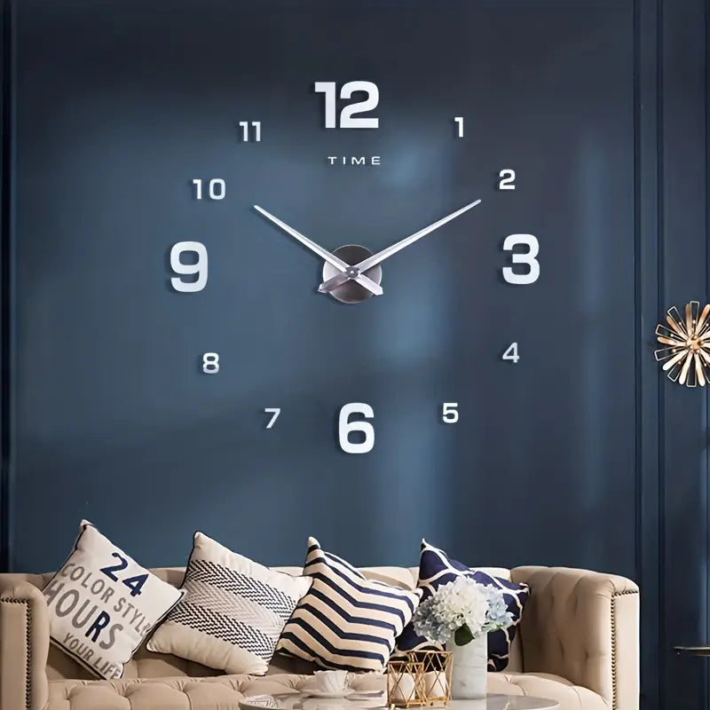 3D DIY Wall Clock, Luminous, Frameless, Silent, Minimalist, Creative