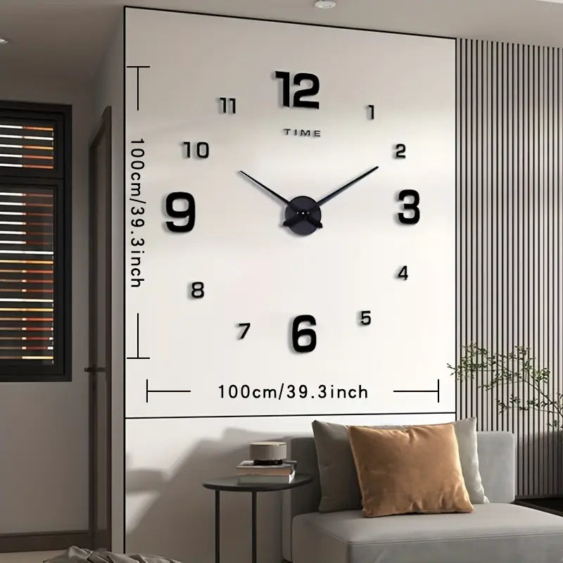 3D DIY Wall Clock, Luminous, Frameless, Silent, Minimalist, Creative