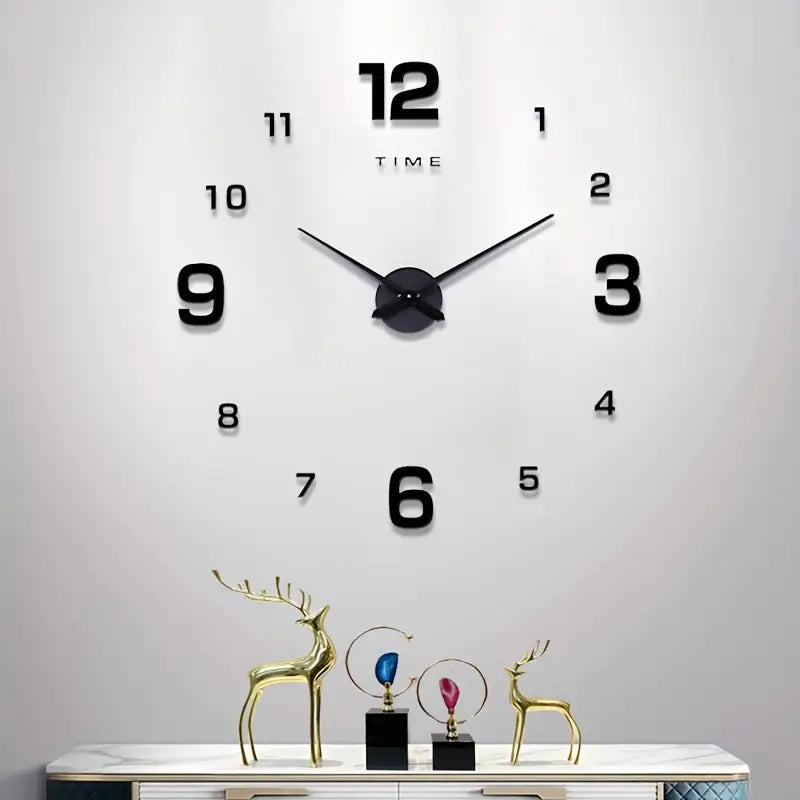 3D DIY Wall Clock, Luminous, Frameless, Silent, Minimalist, Creative